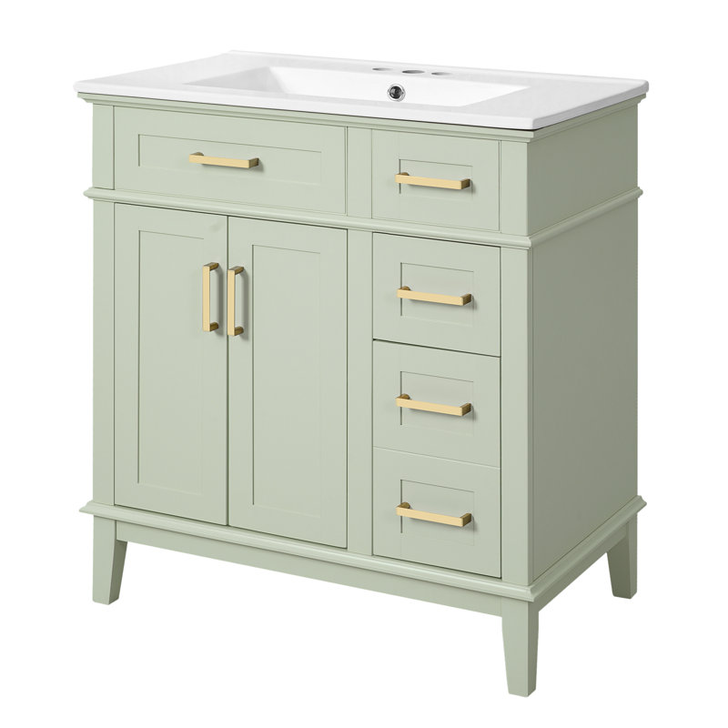 Ensemble de meuble-lavabo simple 30 po, Vert
