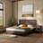 Hodnett Size Walnut Wooden Headboard, Wall Mounted Fluted Panel, Modern Farmhouse Wingback Headboard for Bedroom-189708395-189708393