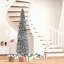 9' Tall Unlit Snow-Flocked Slim Artificial Christmas Tree With Realistic Branches And 1014 Tips-242463889