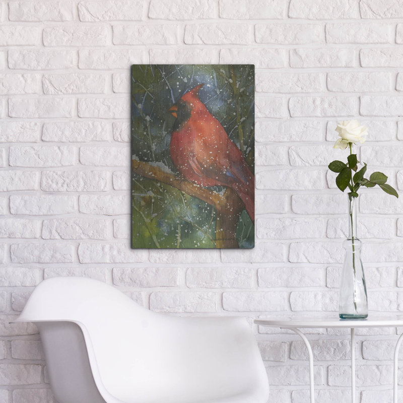 «Perché Cardinal» par Annelein Beukenkamp, art mural en métal, H 24 po x l 16 po