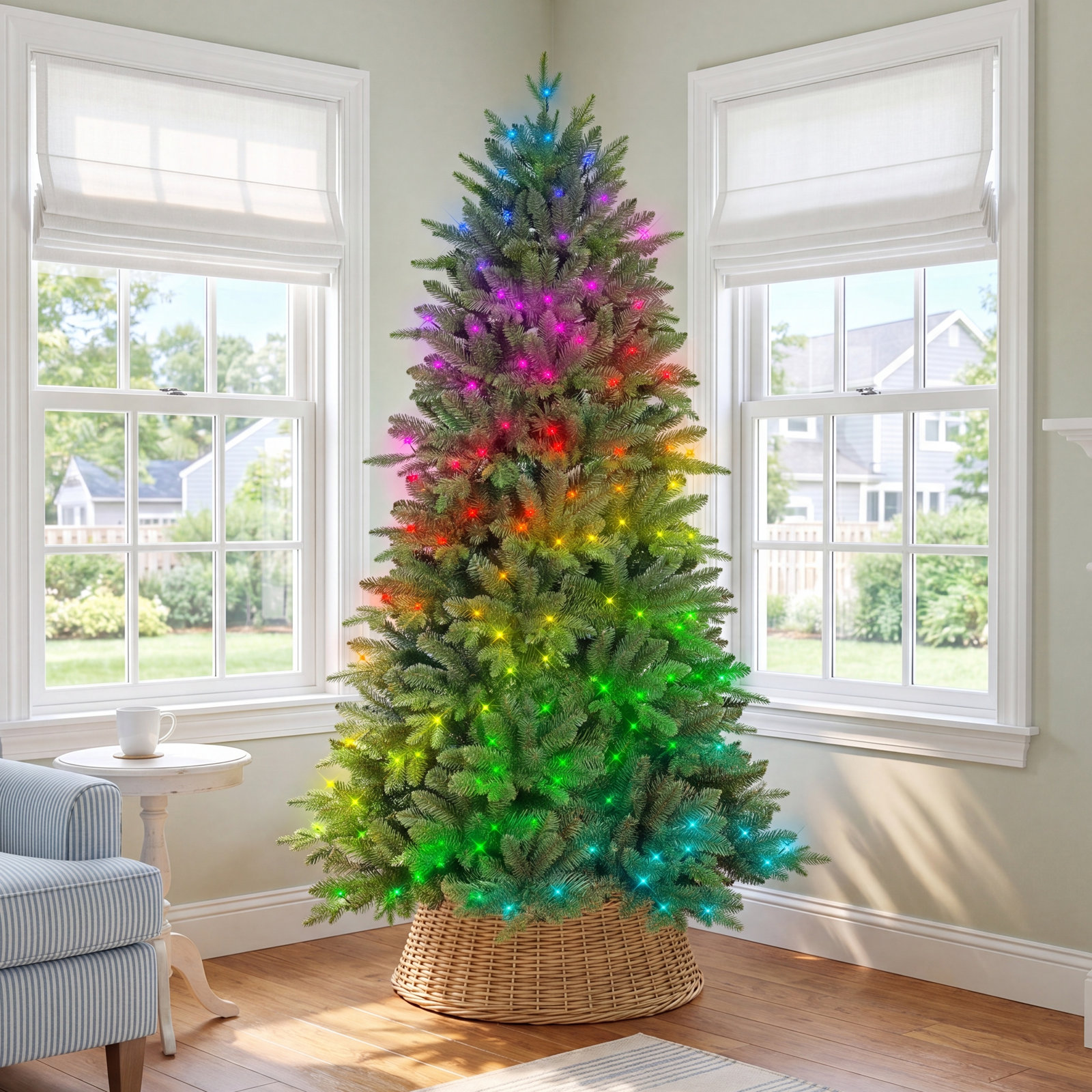 7' Pre-Lit Spruce Christmas Tree