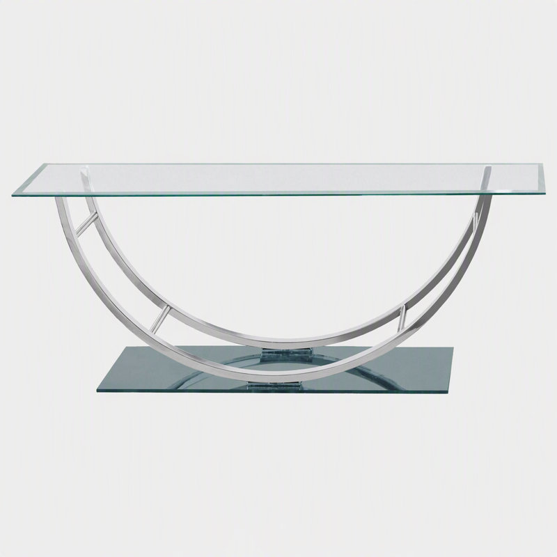 Rectangular U-Shaped Glass Top Coffee Table