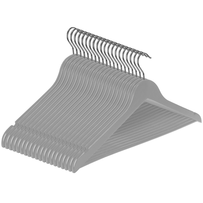 Yerkes Wood Standard Hanger for Dress/Shirt/Sweater, Grey