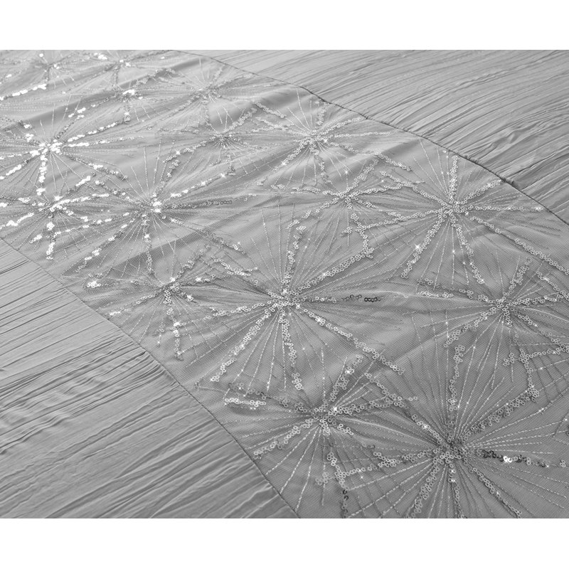 Crinkle Glitter Sequin Panel Shimmering Duvet Set, 200 x 135 cm