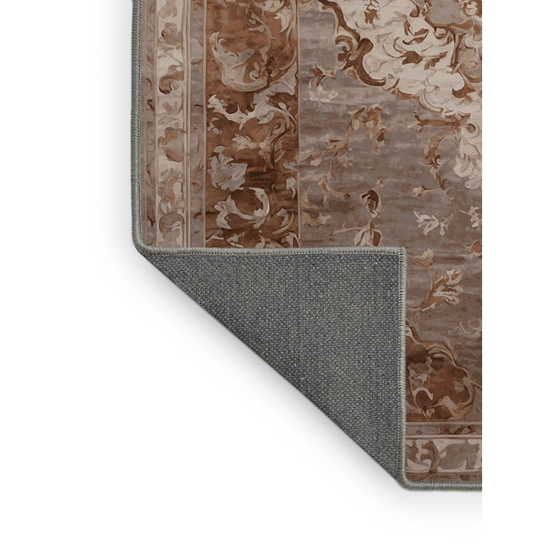 Tapis gris soyeux et moelleux, Rectangulaire 3 pi x 5 pi