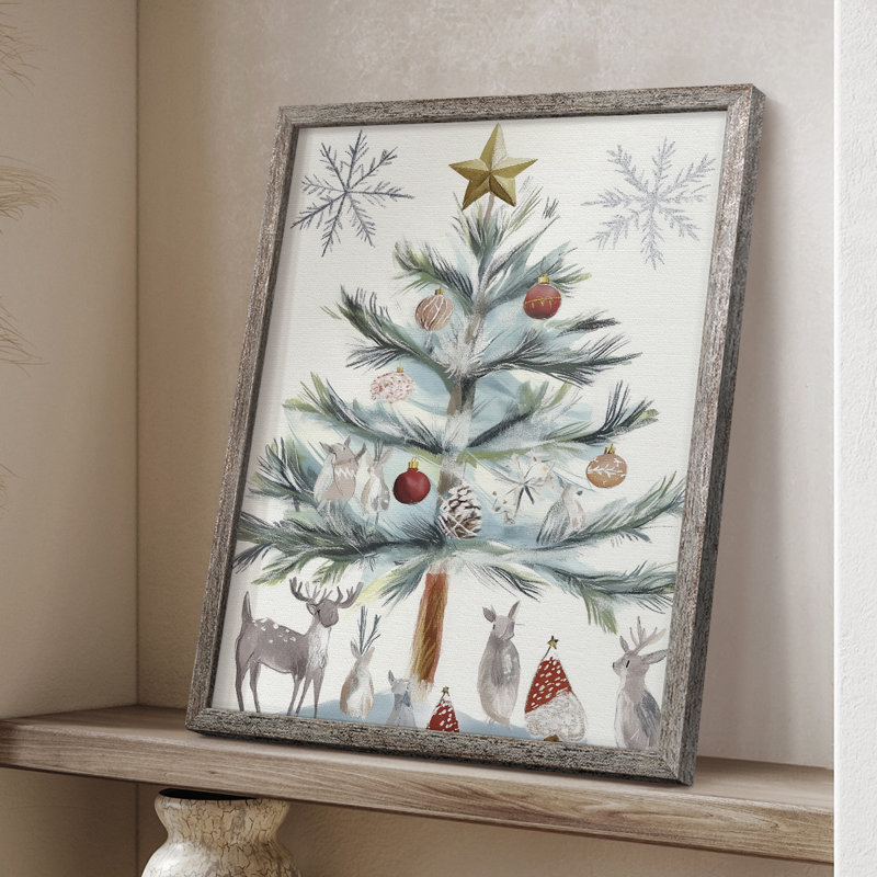 «Christmas Holiday Art» CECXII, reproduction d'art encadrée - bois massif, H 21 po x l 17 po