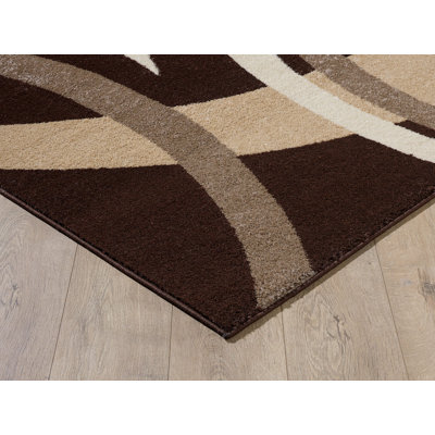 Tapis brun à motif abstrait Swords