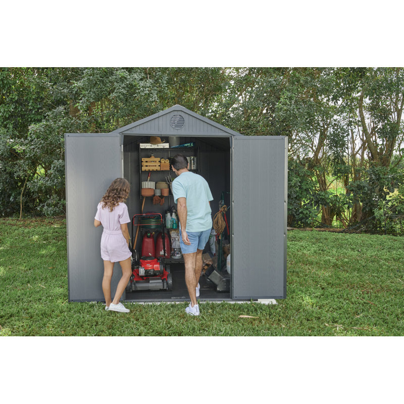 Graphite 6' x 8' Outdoor Storage Shed with Windows