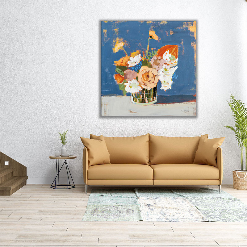 «Peach and White Bouquet», reproduction d'art sur toile, H 24 po x l 24 po