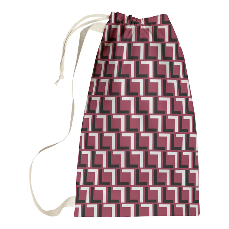 Arizona Fabric Laundry Bag with Handles, Large (36" H x 28" W), Red/Black/White