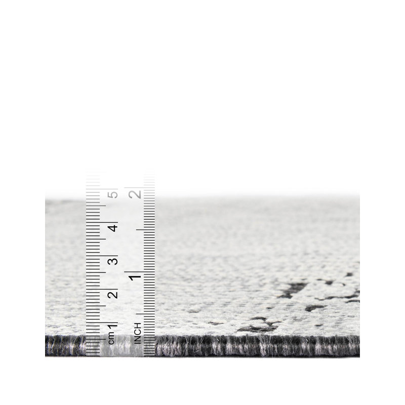 Pindall Charcoal Gray/Gray Indoor/Outdoor Rug, Square 7'10"