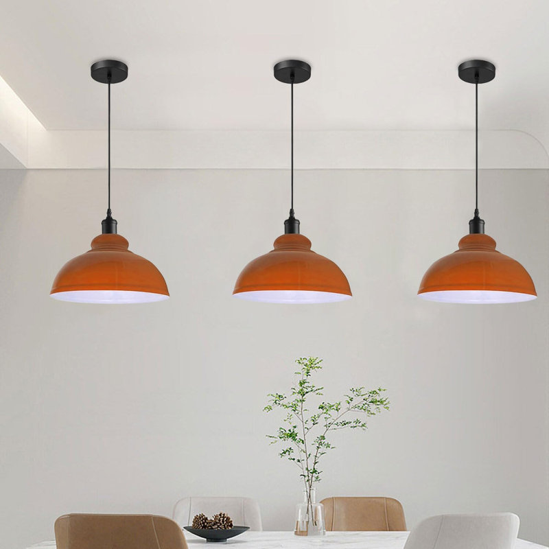 1 - Light Dome Pendant, Orange