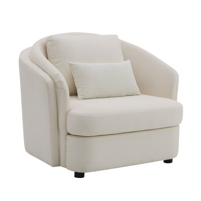 Mariko Beige Linen Chair w/Pillow