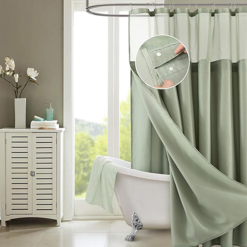Ensemble de rideau de douche 2 pièces Franklynn, Vert kaki