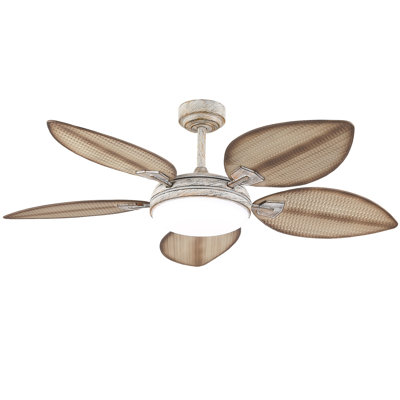 Ventilateurs de plafond 52 "à feuilles de palmier tropicales avec lumières et télécommande
