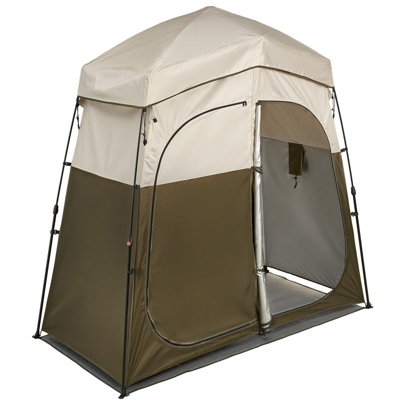 Tente d'intimité portable 2 pièces pour le camping, le vestiaire et la douche avec tissu Oxford 150D, piquets de sol et sac de transport | Idée de cadeau