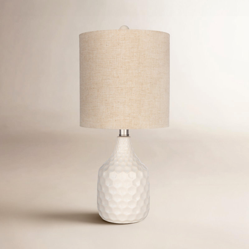 Della Ceramic Table Lamp, Ivory