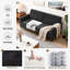  Tissu convertible 81 po à 3 positions avec dossier réglable en chenille de 81 po-1635721364