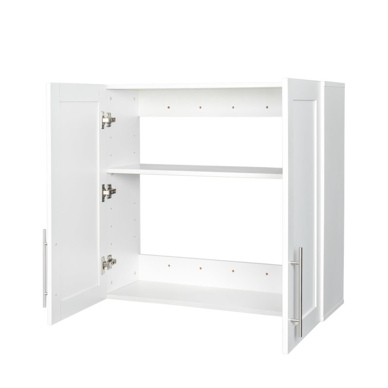 Armoire de rangement murale empilable, P 11,81 po x l 31,50 po x H 29,92 po, blanche