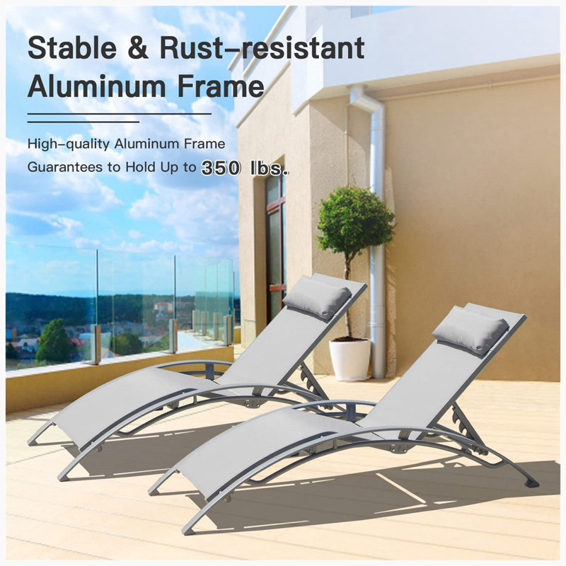 Chaise longue d'extérieur en métal Lurette