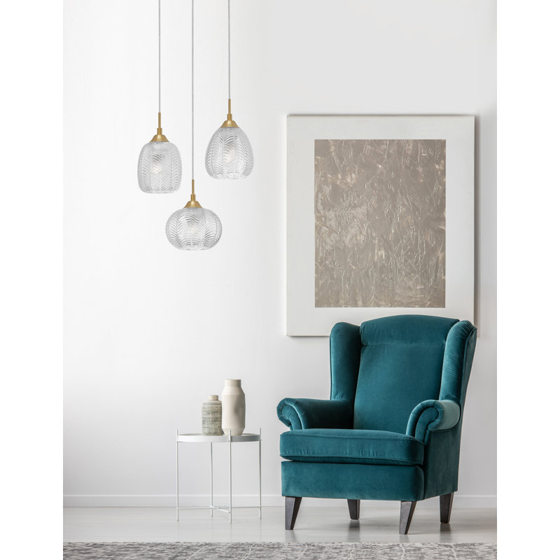3 - Light Satin Gold Cluster Pendant