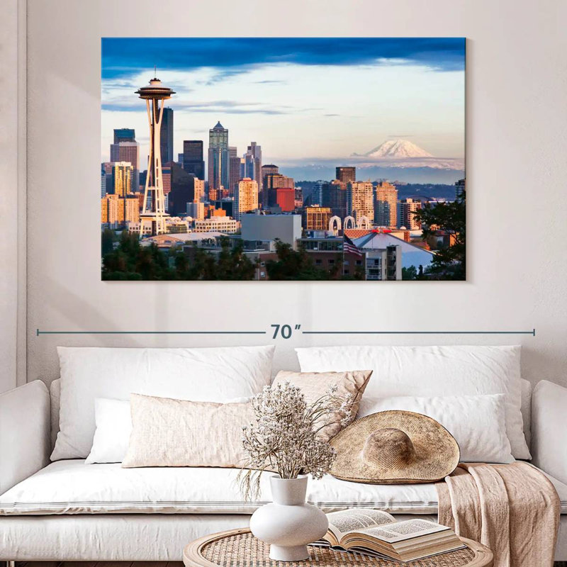 Sireci Seattle Skyline And Mt. Rainier, 34" H x 51" W