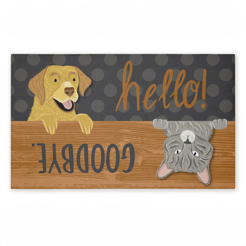 Tapis de porte d'extérieur Hello Goodbye