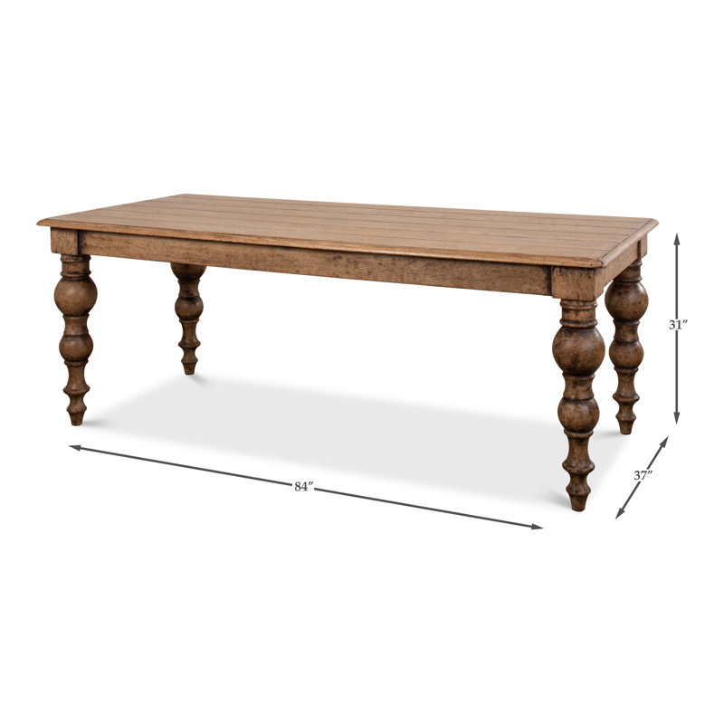 Bixby Pine Wood Dining Table, Tan