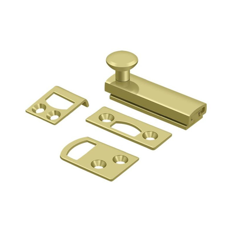 Brass Latch/Catch/Bolt, Polished Brass, 1.9375" H x 2" W x 1.5625" D