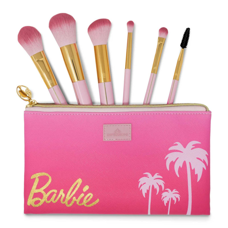 Ensemble de 6 brosses à maquillage Barbie Malibu