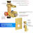 12 Inch Wall Mounted Rain Shower System With 2 In 1 Handheld Spray, Modern Square Shower Head And Pressure-Balanced Valve Trim Kit, Brushed Gold Finish