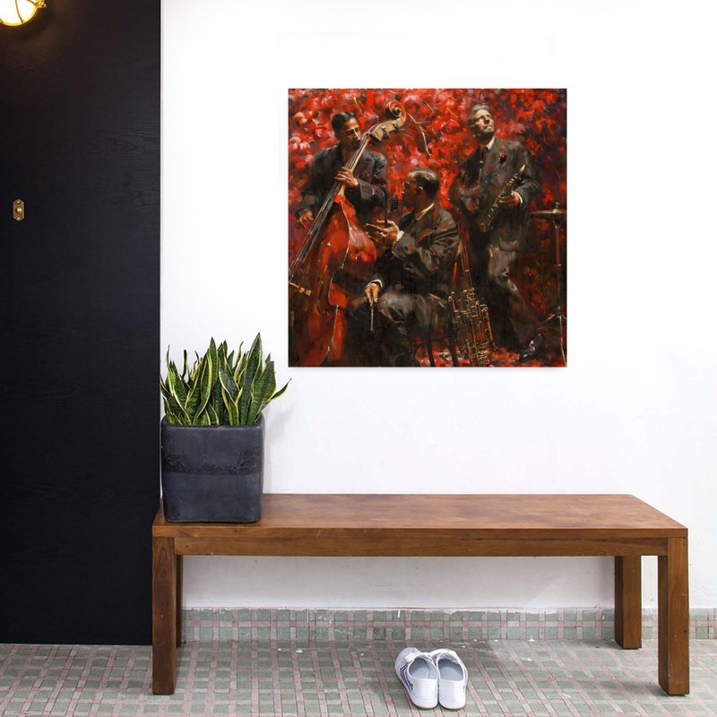 Art contemporain abstrait Play Play Jazz, H 32 po x l 32 po