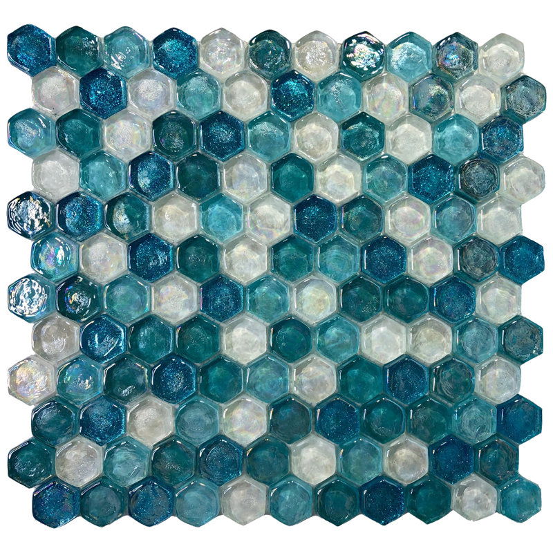 Leonessa 1" x 1" Glass Mosaic Wall & Floor Tile, Turquoise