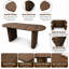 Table de salle à manger 70,8 "ovale pour 4-8 personnes avec base en lattes de bois-1906015067