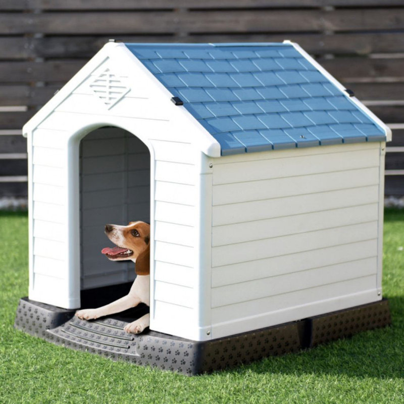 Carlette Plastic Portable Dog House, 28"H x 25"W x 27"D