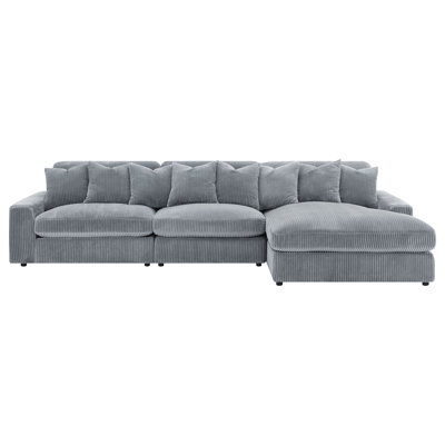 Thiego Upholstered Reversible Chaise Sectional Sofa Fog