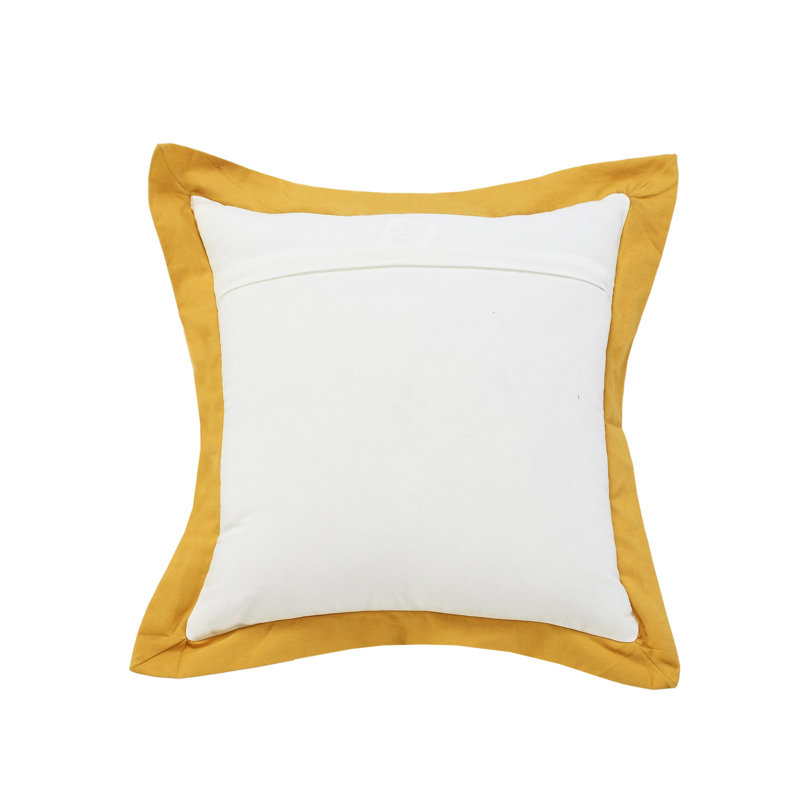  Coussin à fermeture à glissière géométrique 100% coton 20 po x 20 po, Cannelle / Blanc, Polyester/ Bourre en polyester