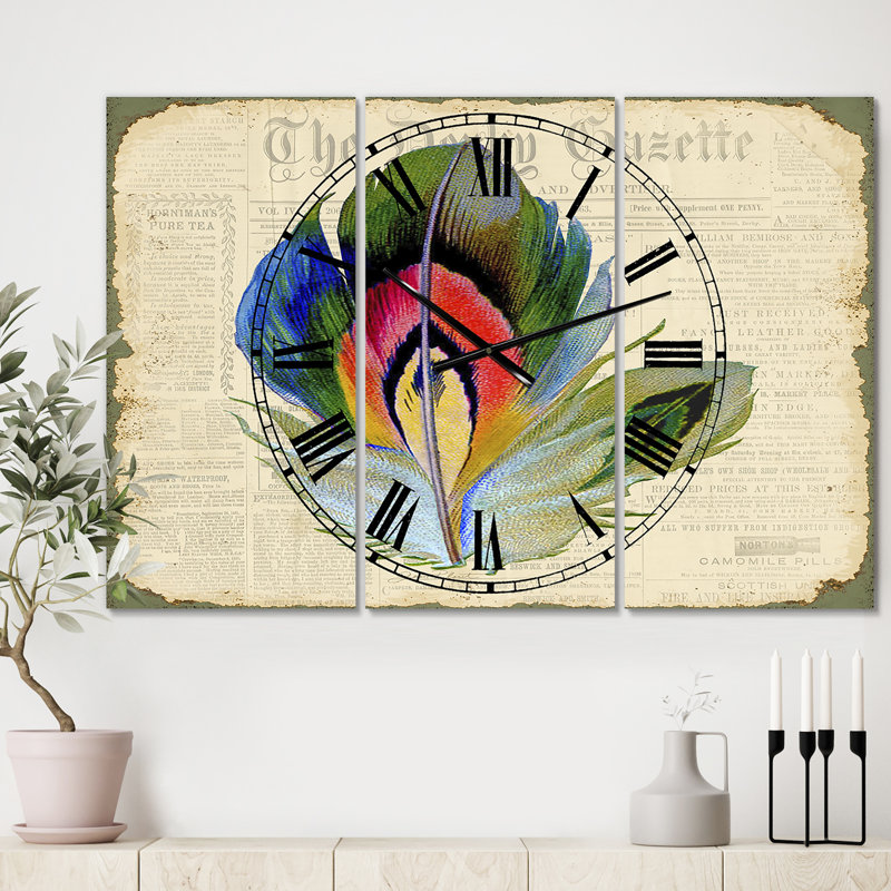 Horloge murale 3 panneaux