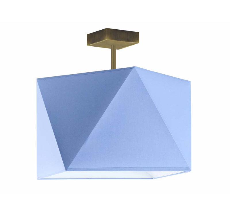 Demarian Semi Flush Mount, Copper, Light Blue