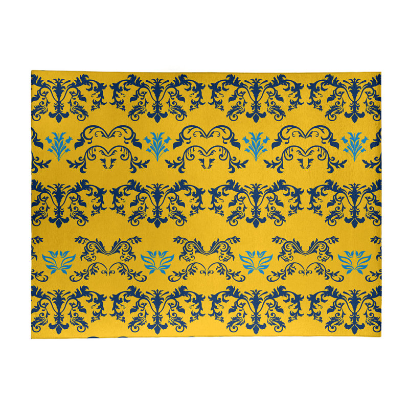 Damask Indoor Rug, Rectangle 5' x 7'