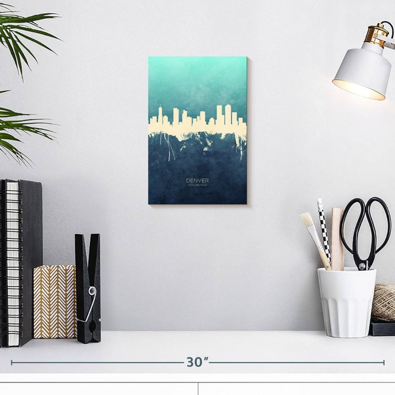 Aime Denver Colorado Skyline VII, H 12 po x l 8 po