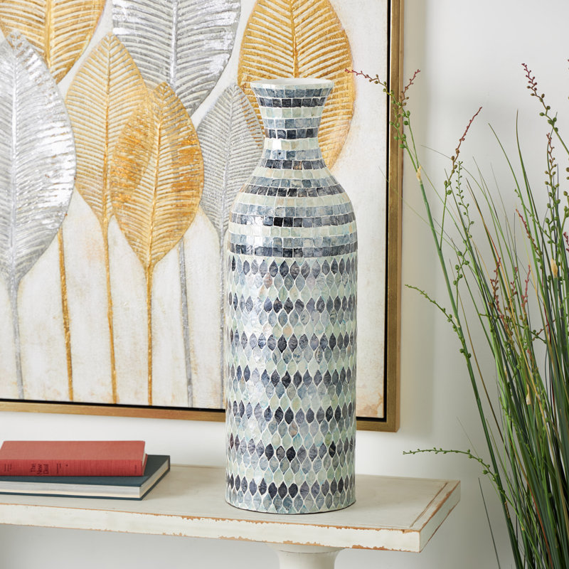 Vase décoratif Capiz, 26.2" H x 8.1" W x 8.1" D