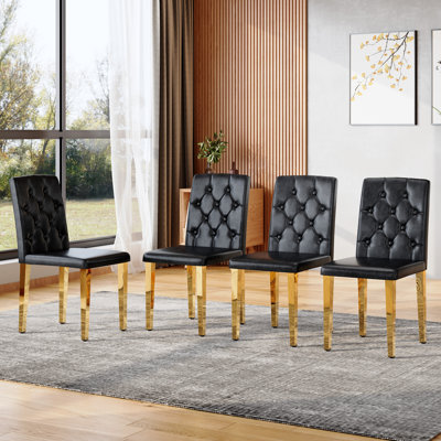 Chaise de salle à manger moderne avec dossier capitonné, tissu technique et conception ergonomique