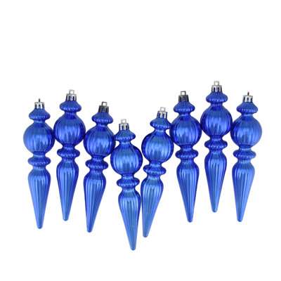 Shiny Ribbed Shatterproof Christmas Finial Ornament