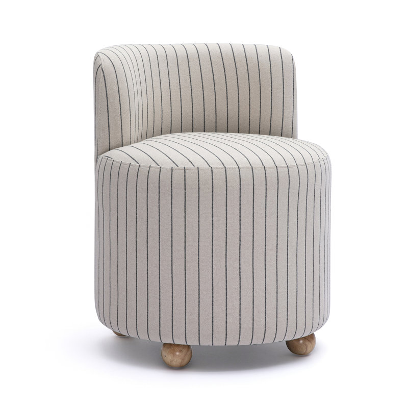 Chaise de bureau en lin rayé noir et blanc Hakuna