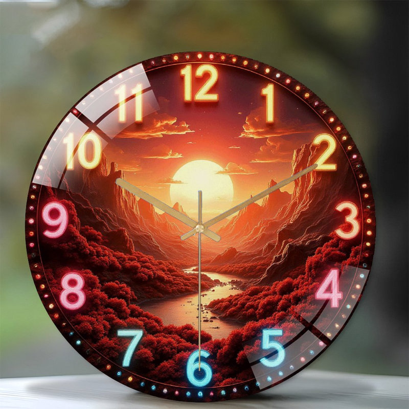 Magnifique horloge murale 12 po