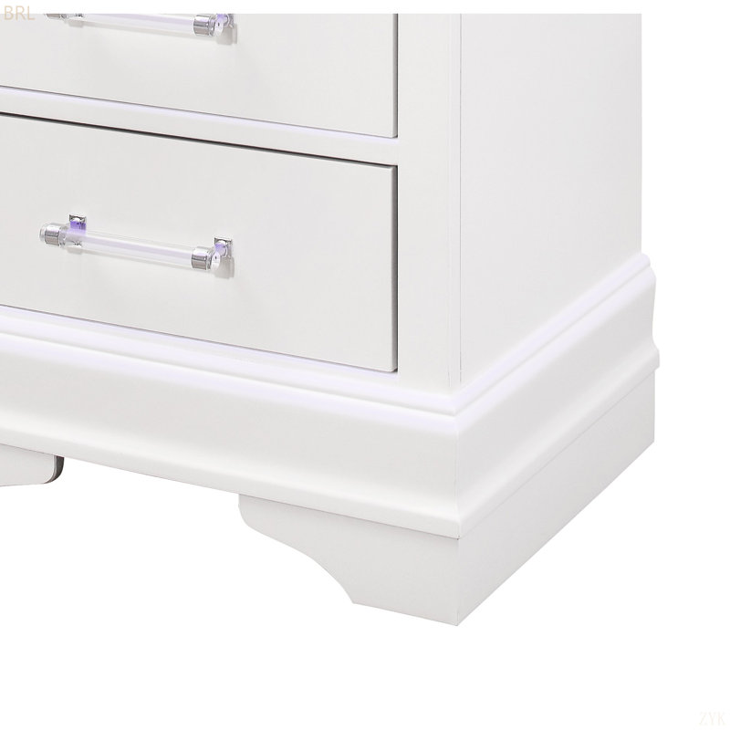 NIGHTSTAND WITH LED, White