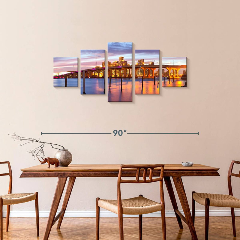 Miami Buildings, 34" H x 74" W