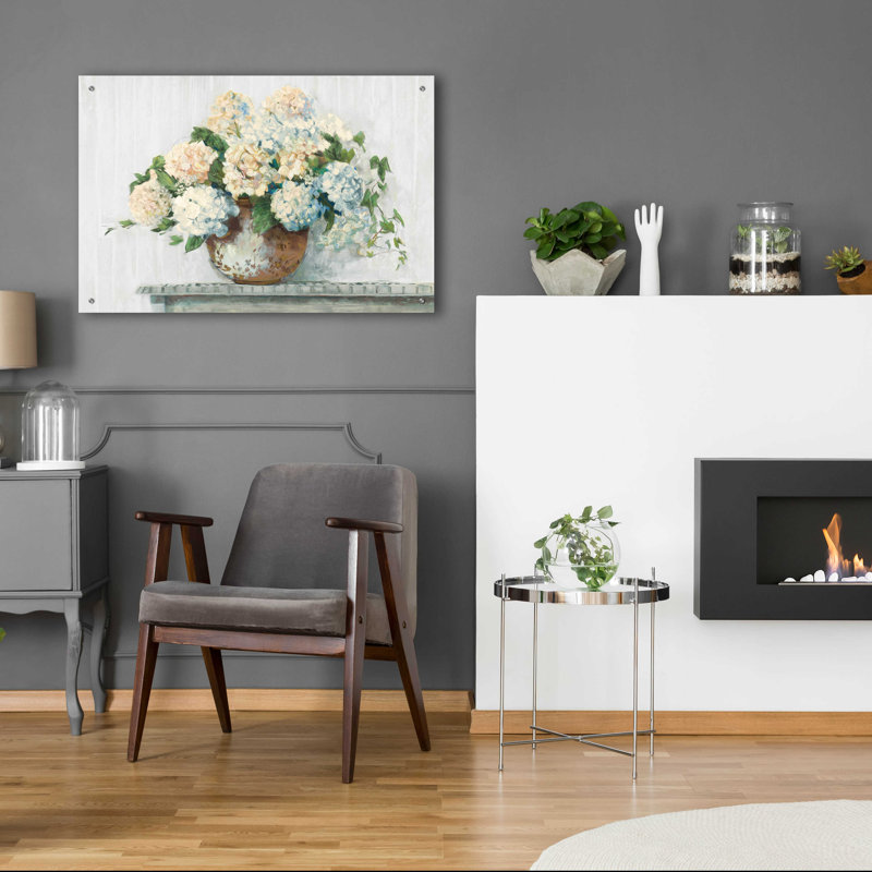 «White Hydrangea Cottage» par Carol Rowan, H 24 po x l 36 po x P 0,2 po
