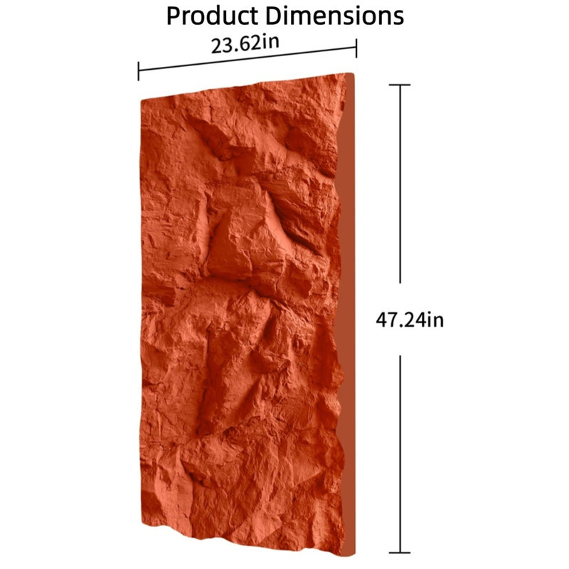 Panneaux muraux 3D en fausse pierre, Rouge pourpre